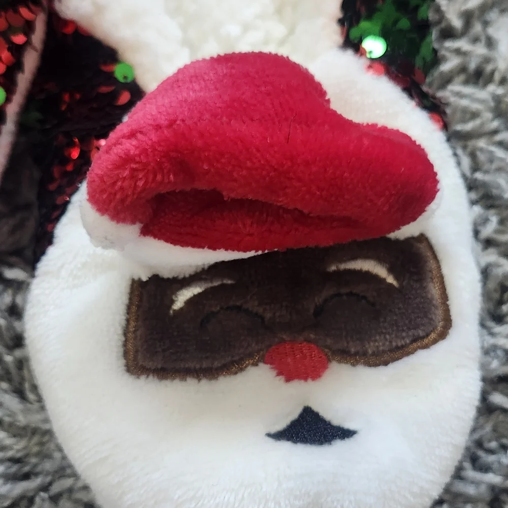 Target Red and Green Sequin Santa Slippers